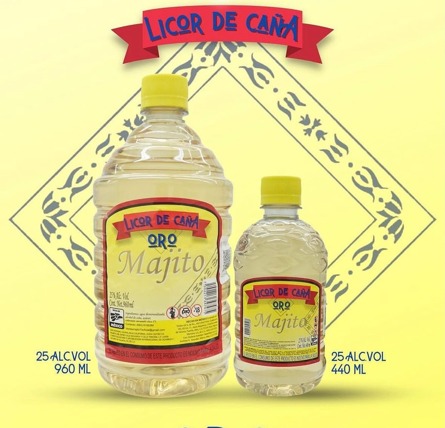 Licor de Caña Oro Majito, presentaciones de 960 ml y 440 ml